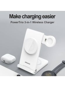 Беспроводное зарядное устройство для смартфона, наушников и часов Nillkin PowerTrio 3-in-1 Wireless Charger (MagSafe)