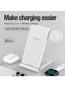 Беспроводное зарядное устройство для смартфона, наушников и часов Nillkin MFI PowerTrio 3-in-1 Wireless Universal Power Charger for Apple Watch