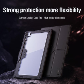 Чехол-книжка NILLKIN для Samsung Galaxy Tab S10 FE Plus (Galaxy Tab S10 FE+) (серия Bumper Leather case pro Multi-angle folding style)