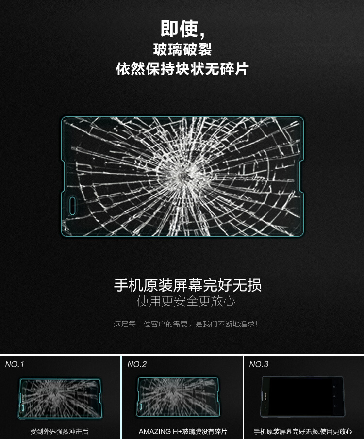 Защитное стекло Nillkin для Sony Xperia T2 Ultra (индекс H+)