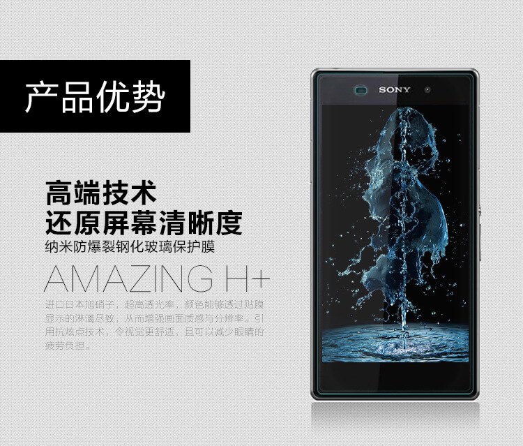 Защитное стекло Nillkin для Sony Xperia Z1 (L39H) (индекс H+)