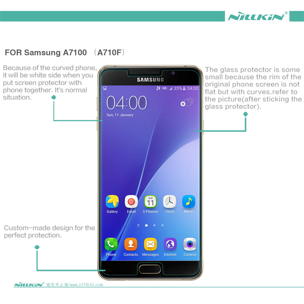 Защитное стекло NILLKIN для Samsung A7100 (A710F) (индекс H)