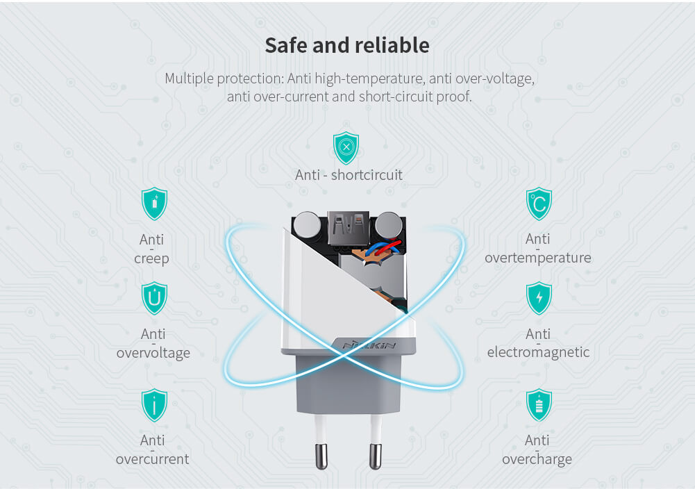 Зарядное устройство NILLKIN Fast Charge Adapter Quick Charge 3.0 (вилка Евро)