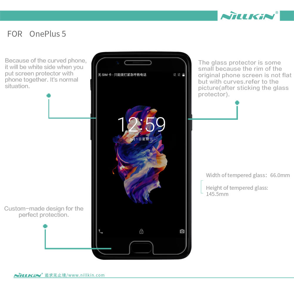 Защитное стекло NILLKIN для Oneplus 5 (A5000 A5003 A5005) (индекс H+ Pro)
