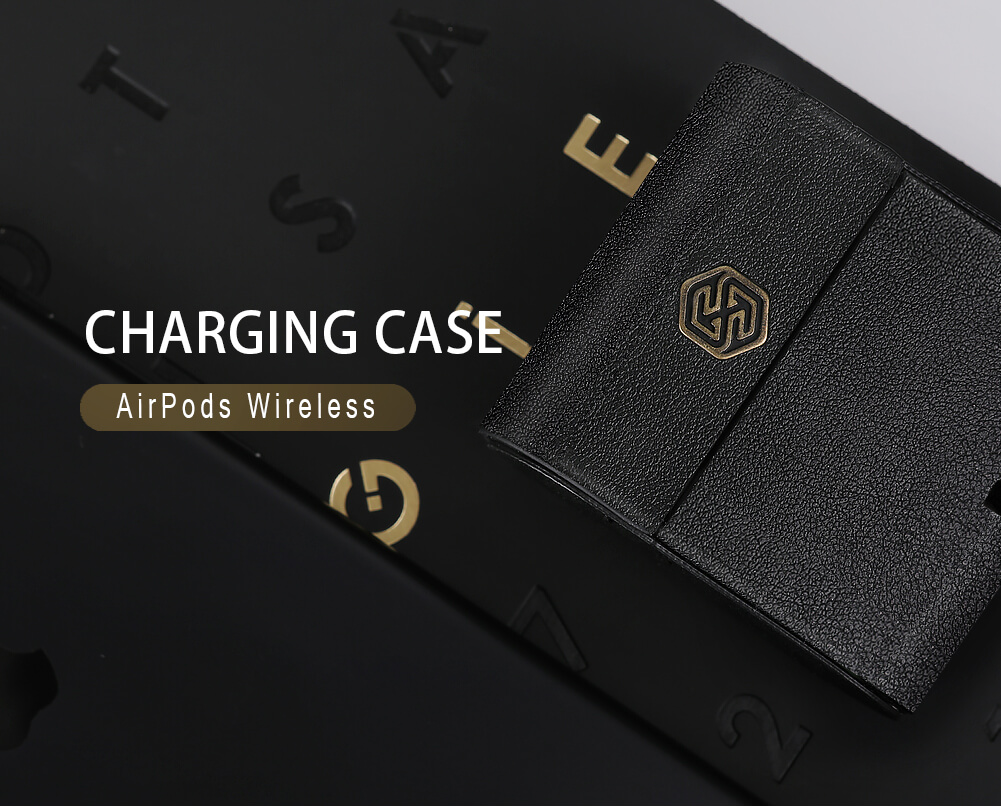 Кожаный чехол NILLKIN для AirPods с поддержкой беспроводной зарядки QI (серия Charging case)