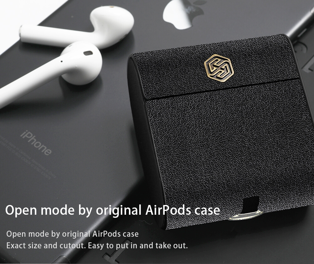 Кожаный чехол NILLKIN для AirPods с поддержкой беспроводной зарядки QI (серия Charging case)