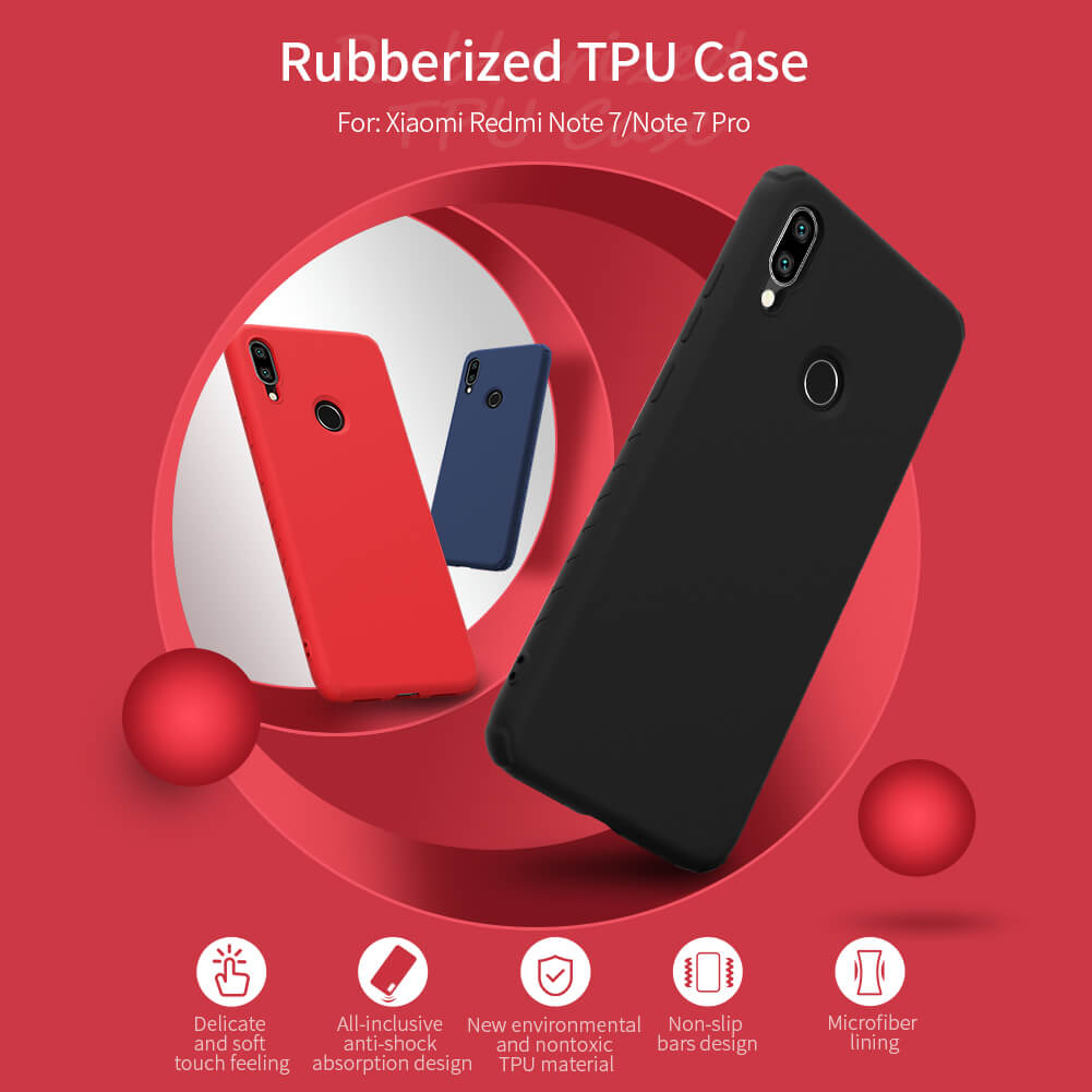 Чехол-крышка NILLKIN для Xiaomi Redmi Note 7, Redmi Note 7 Pro, Redmi Note 7s (серия Rubber Wrapped case)