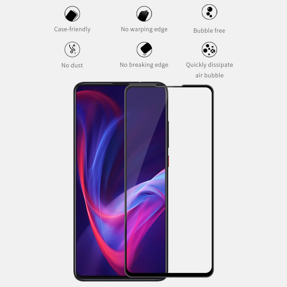 Защитное стекло с кантом NILLKIN для Xiaomi Redmi K20, K20 Pro (Xiaomi Mi9T, Mi9T Pro) (серия XD CP+ Max)