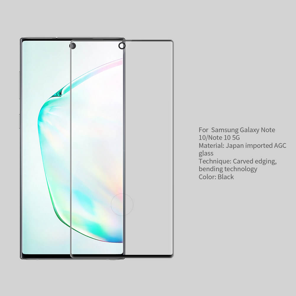 Защитное стекло с кантом NILLKIN для Samsung Galaxy Note 10, Samsung Galaxy Note 10 5G (серия 3D CP+ Max)