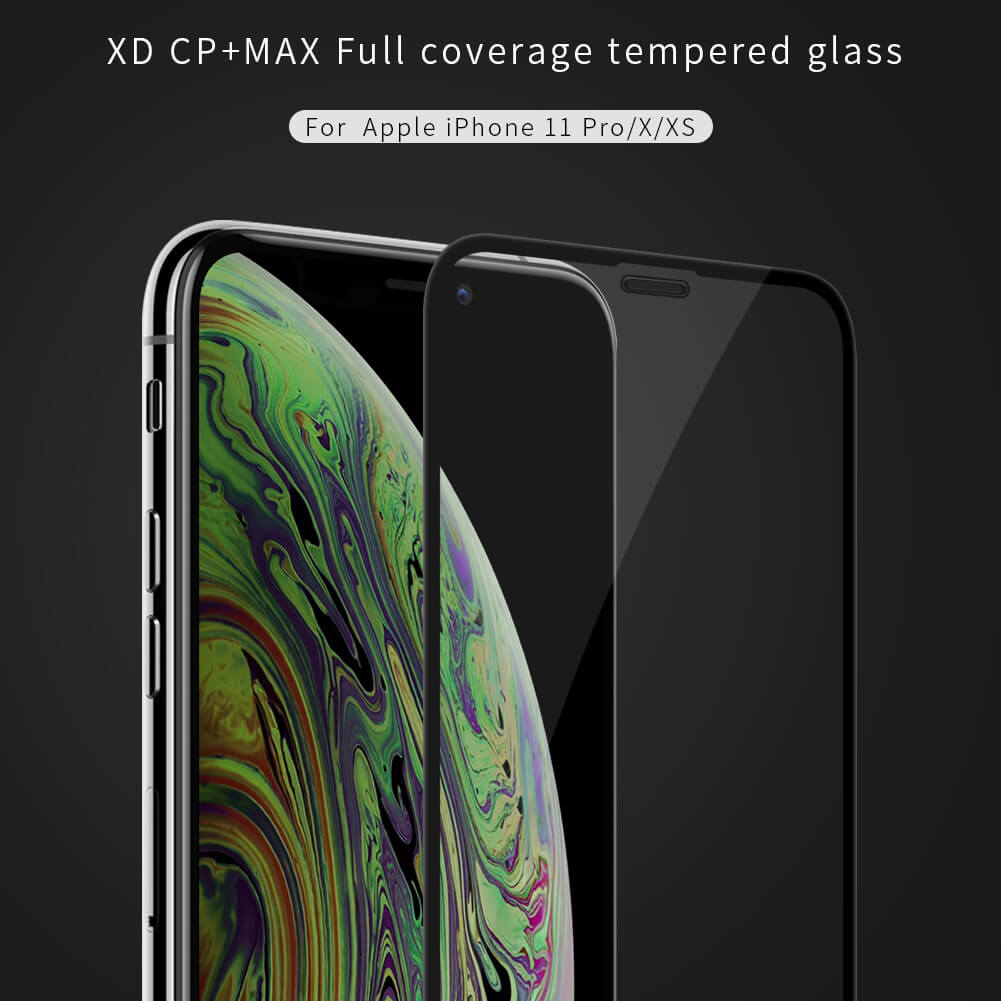 Защитное стекло с кантом NILLKIN для Apple iPhone 11 Pro, iPhone XS, iPhone X (5.8) (серия XD CP+ Max)