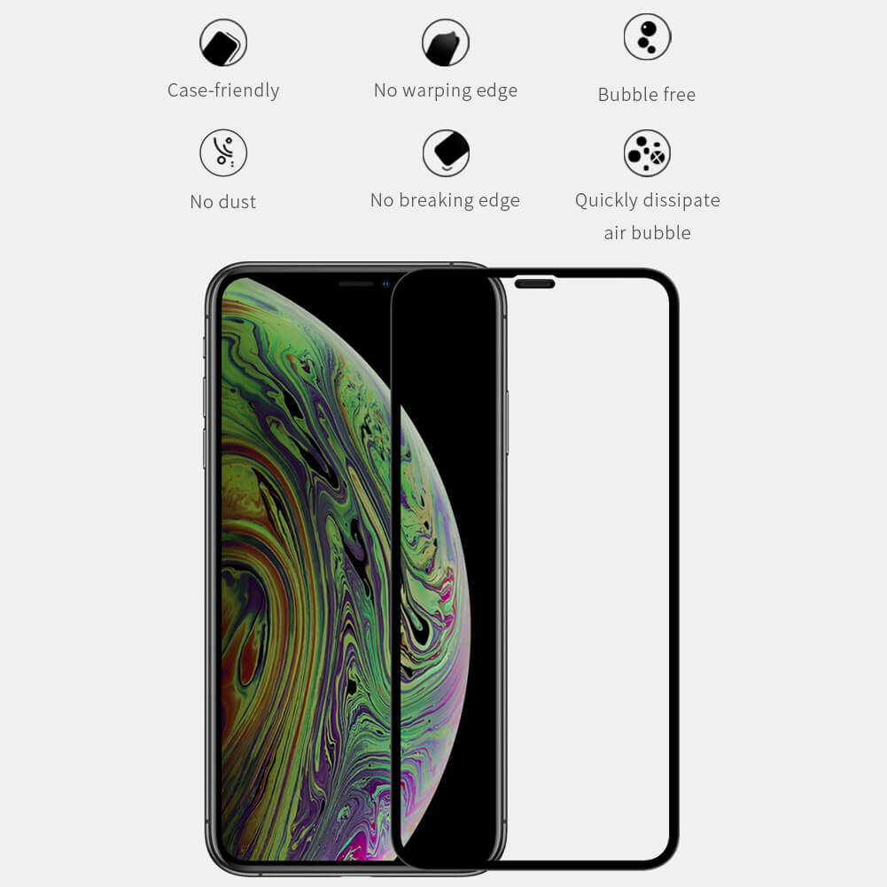 Защитное стекло с кантом NILLKIN для Apple iPhone 11 Pro Max, iPhone XS Max (6.5) (серия XD CP+ Max)