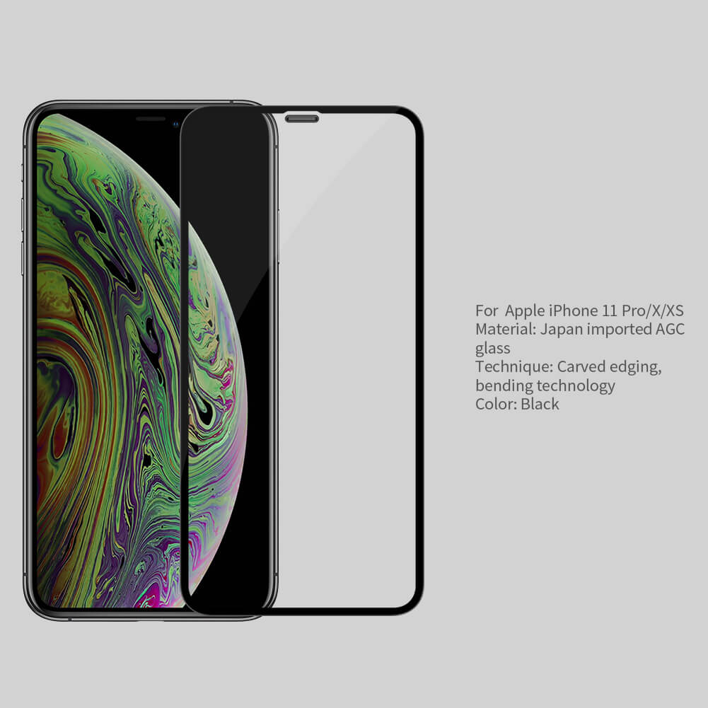 Защитное стекло с кантом NILLKIN для Apple iPhone 11 Pro, iPhone XS, iPhone X (5.8) (серия 3D CP+ Max)