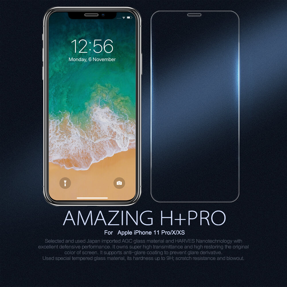 Защитное стекло NILLKIN для Apple iPhone 11 Pro, iPhone XS, iPhone X (5.8) (индекс H+ Pro)