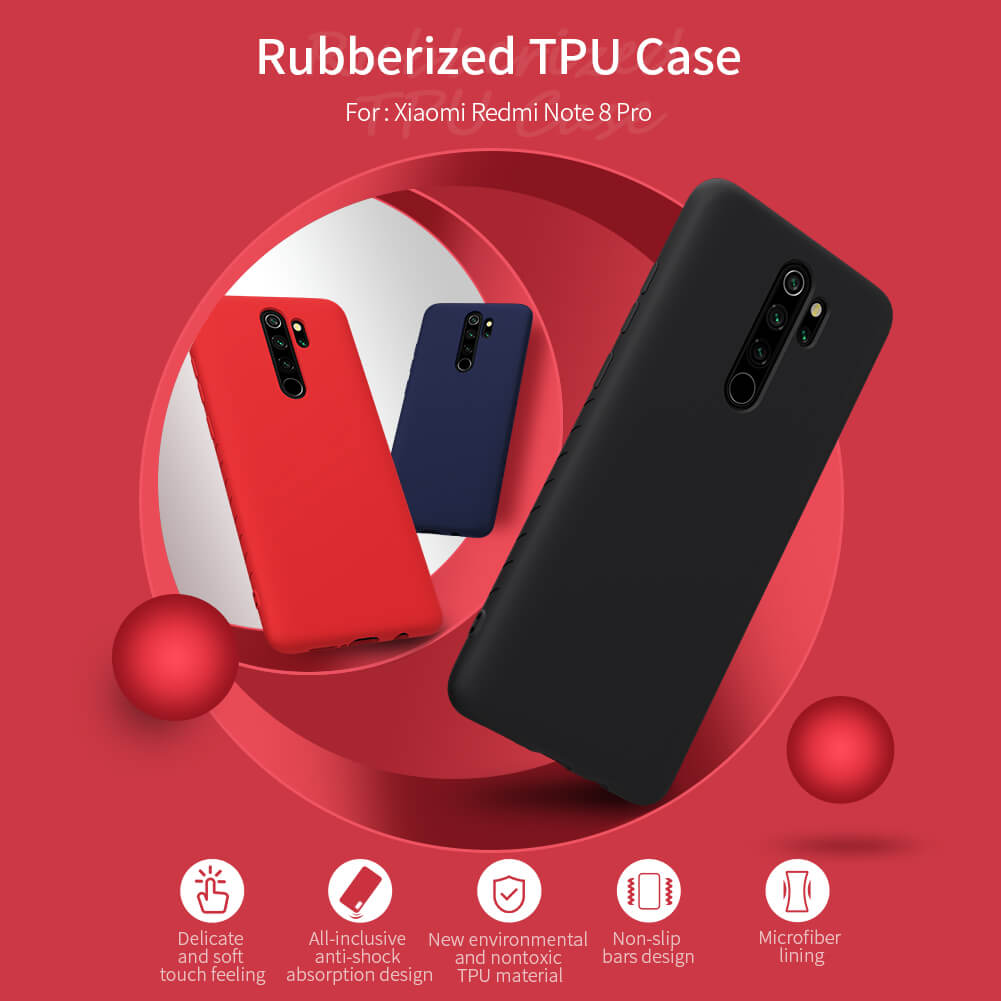 Чехол-крышка NILLKIN для Xiaomi Redmi Note 8 Pro (серия Rubber Wrapped case)