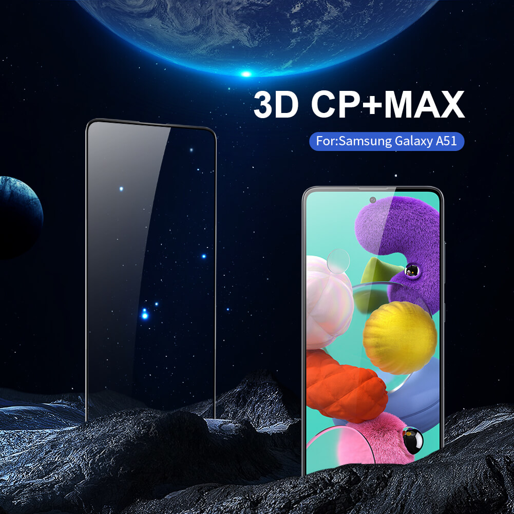 Защитное стекло с кантом NILLKIN для Samsung Galaxy A51, Samsung Galaxy A51 5G, Samsung Galaxy M31s (серия 3D CP+ Max)