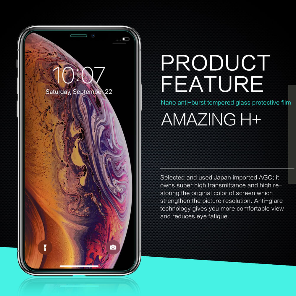 Защитное стекло NILLKIN для Apple iPhone 11 Pro Max, iPhone XS Max (6.5) (индекс H+)