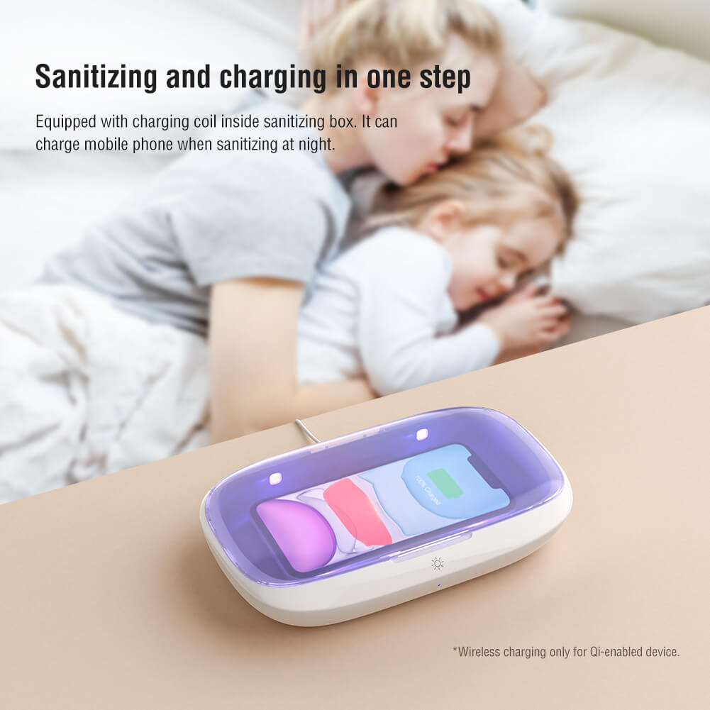 Дезинфицирующий футляр NILLKIN FlashPure Pro UV sanitizing box с беспроводной зарядкой