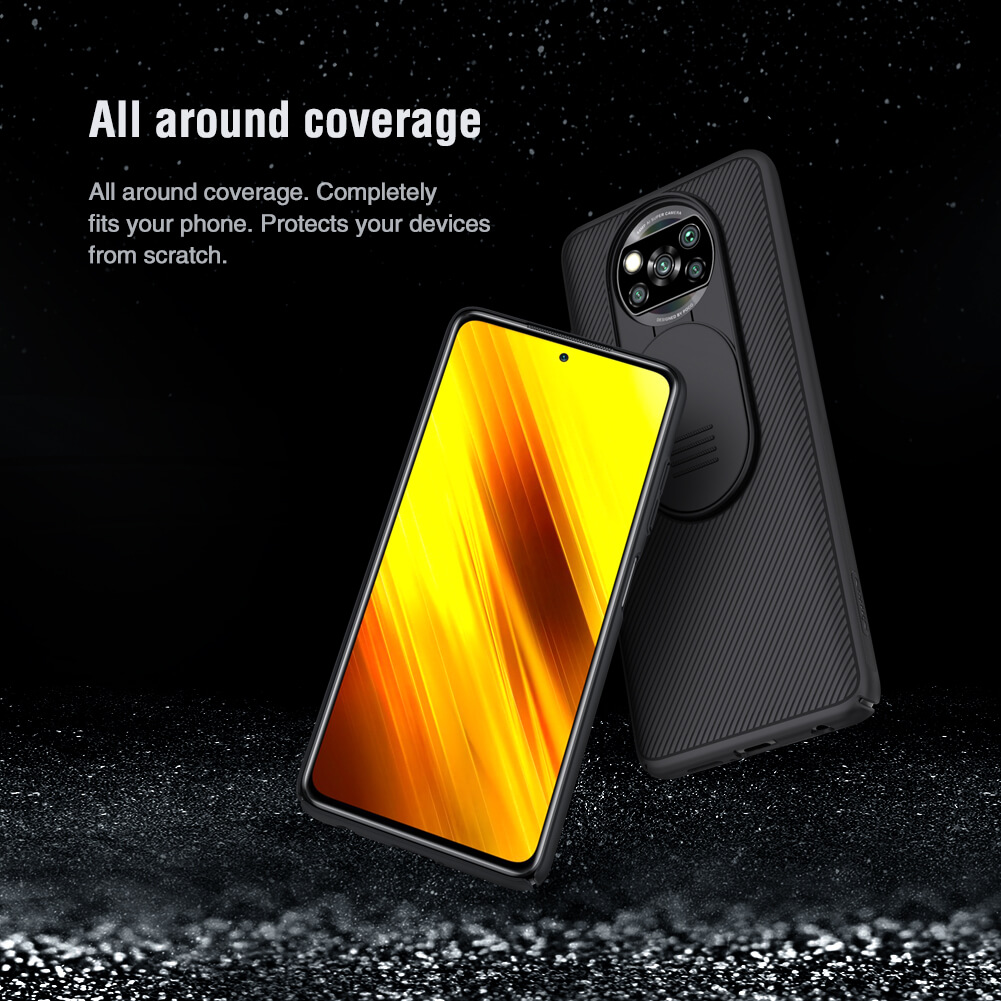 Чехол-крышка NILLKIN для Xiaomi Pocophone X3 NFC (Poco X3 NFC), Poco X3 Pro (серия CamShield case)