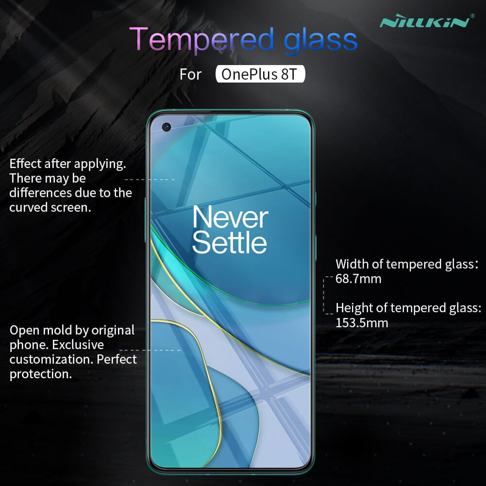 Защитное стекло NILLKIN для Oneplus 8T, Oneplus 8T+ 5G, Oneplus 9R (индекс H+ Pro)