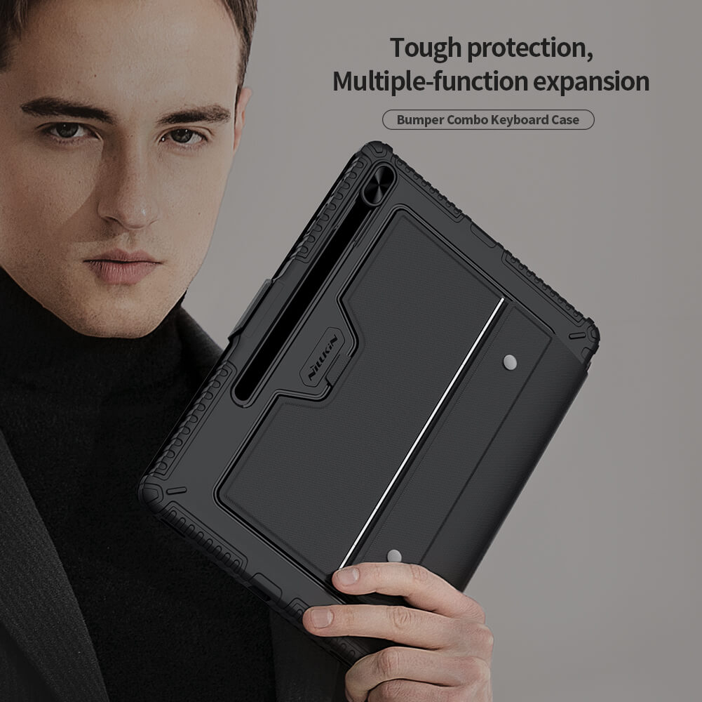 Чехол-книжка с клавиатурой NILLKIN для Samsung Galaxy Tab S8 Plus (S8+), S8+ 5G, S7+ (серия Bumper Combo Keyboard Case)