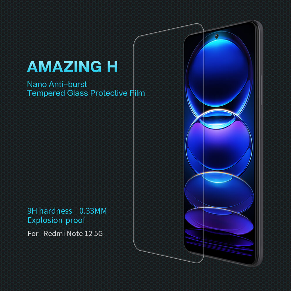 Защитное стекло NILLKIN для Xiaomi Redmi Note 12 4G, Xiaomi Redmi Note 12 5G (China, Global, India), Xiaomi Poco X5 (индекс H)