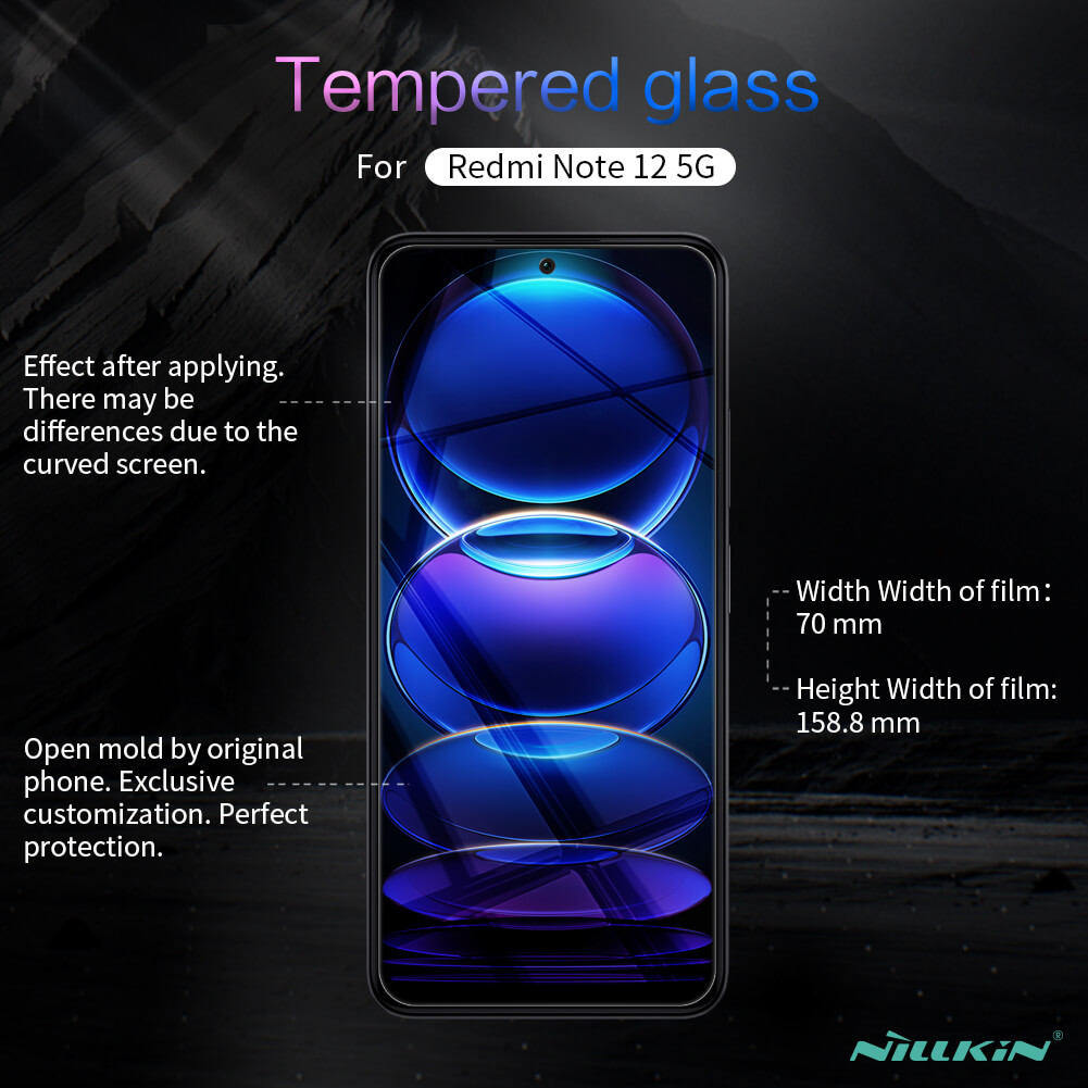 Защитное стекло NILLKIN для Xiaomi Redmi Note 12 4G, Xiaomi Redmi Note 12 5G (China, Global, India), Xiaomi Poco X5 (индекс H)