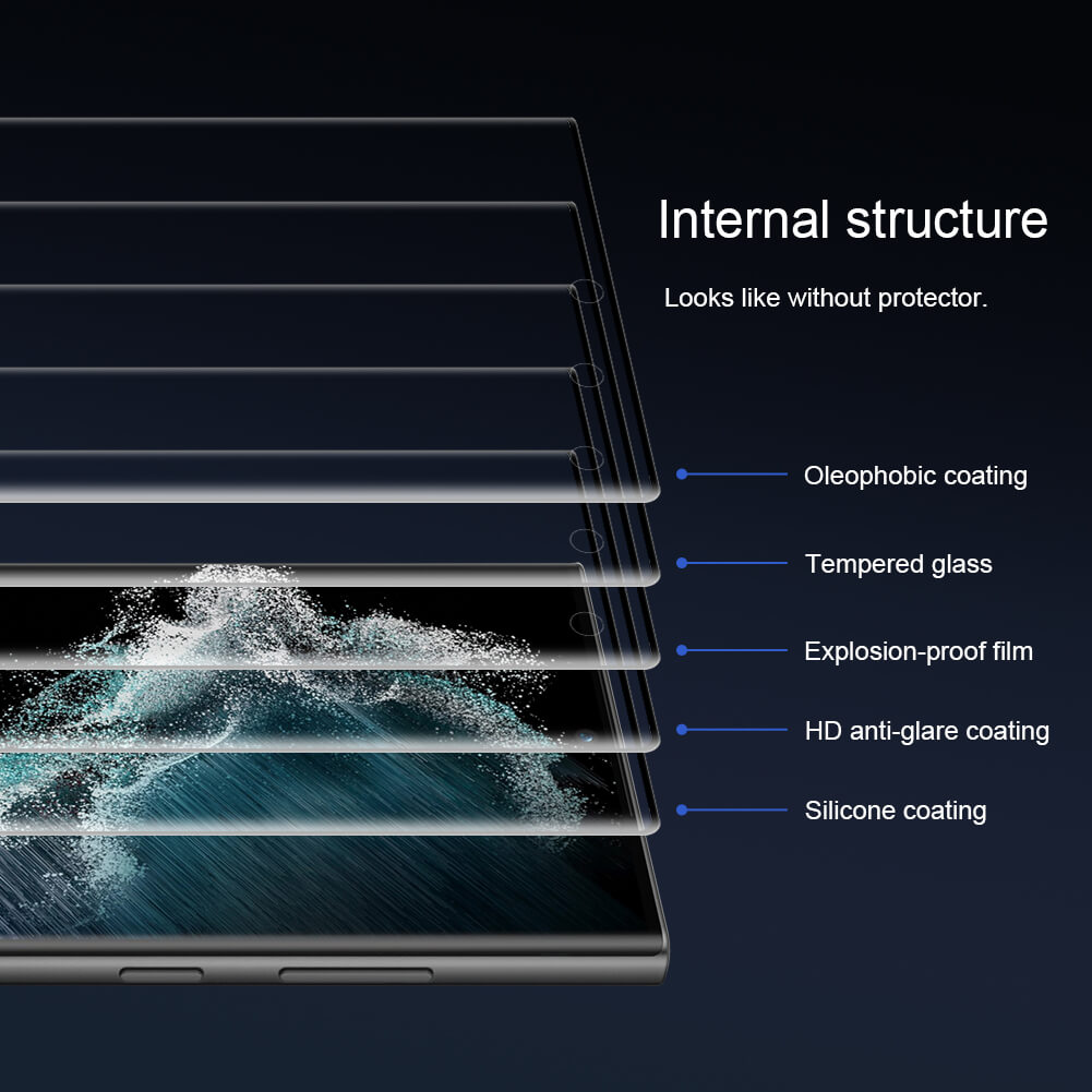 Защитное стекло с кантом NILLKIN для Samsung Galaxy S23 Ultra (серия 3D CP+ Max)