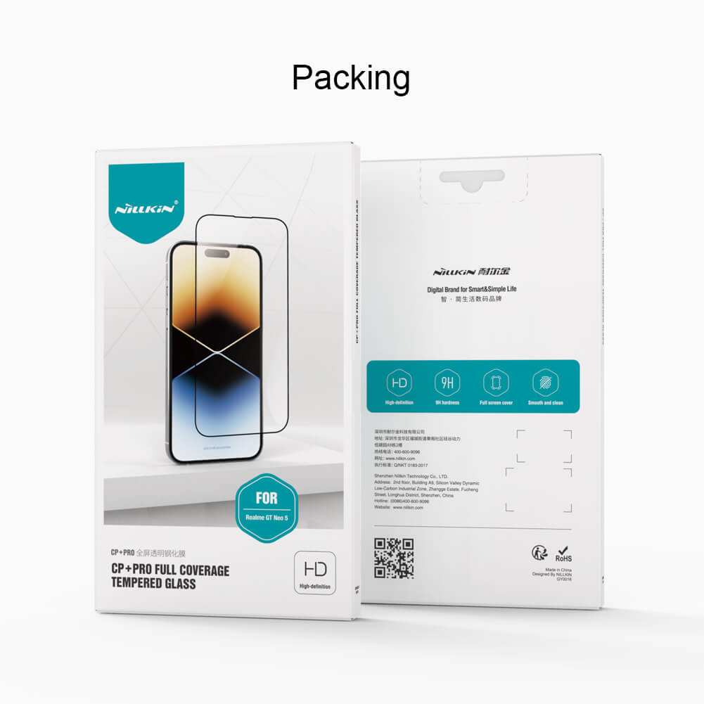Защитное стекло с кантом NILLKIN для Realme GT Neo 5 (серия CP+ Pro)
