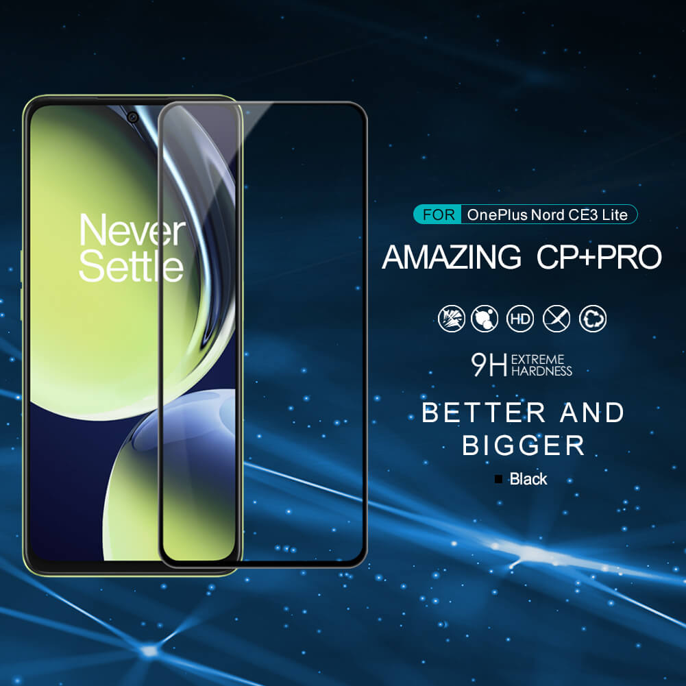 Защитное стекло с кантом NILLKIN для Oneplus Nord CE 3 Lite, N30 5G, OPPO K11x (серия CP+ Pro)