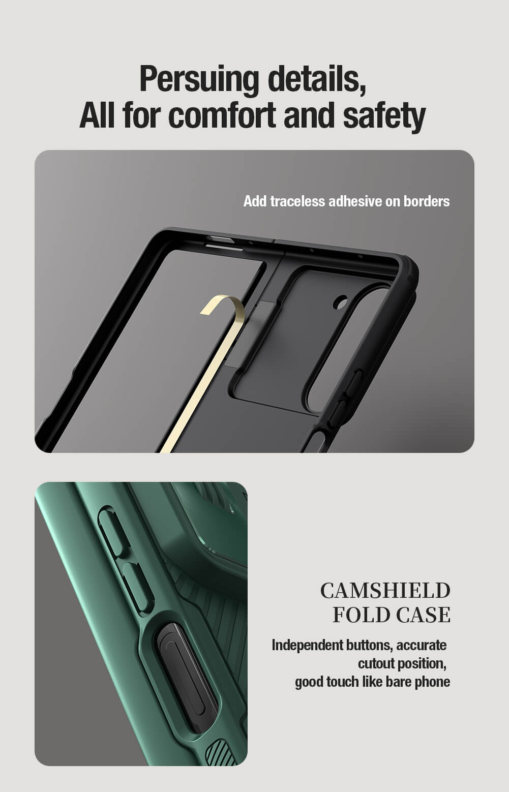 Чехол-крышка NILLKIN для Samsung Galaxy Z Fold5 (Fold 5), W24 (серия Camshield Fold Bracket Version)