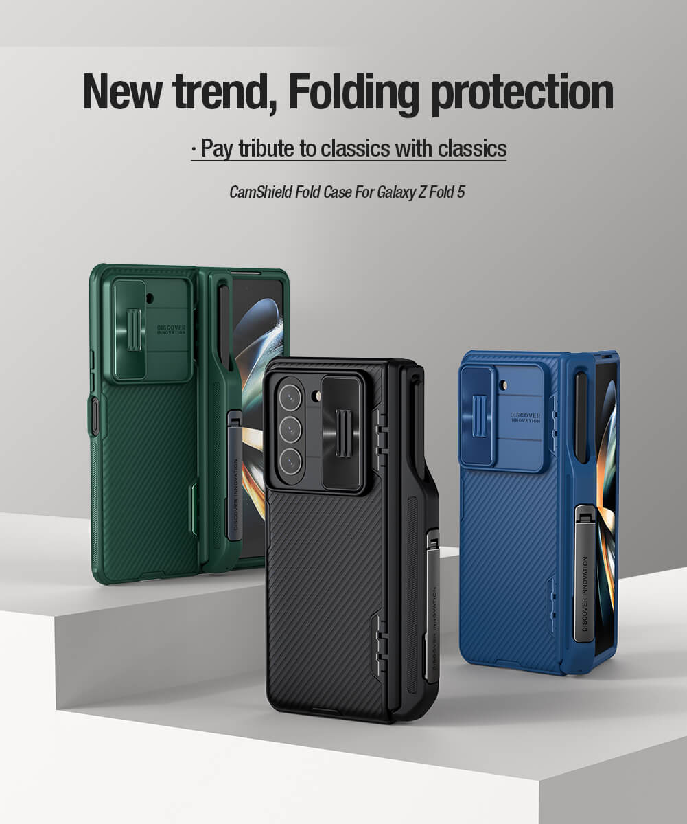 Чехол-крышка NILLKIN для Samsung Galaxy Z Fold5 (Fold 5), W24 (серия Camshield Fold Pen holder Version)