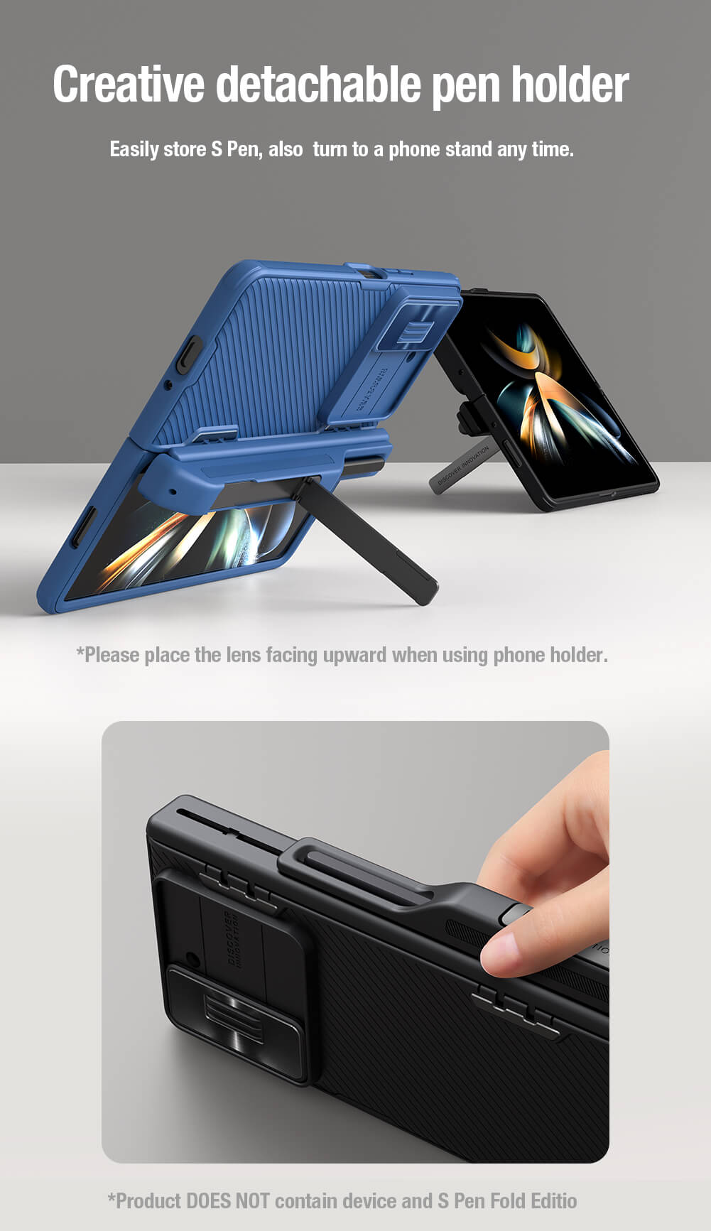 Чехол-крышка NILLKIN для Samsung Galaxy Z Fold5 (Fold 5), W24 (серия Camshield Fold Pen holder Version)