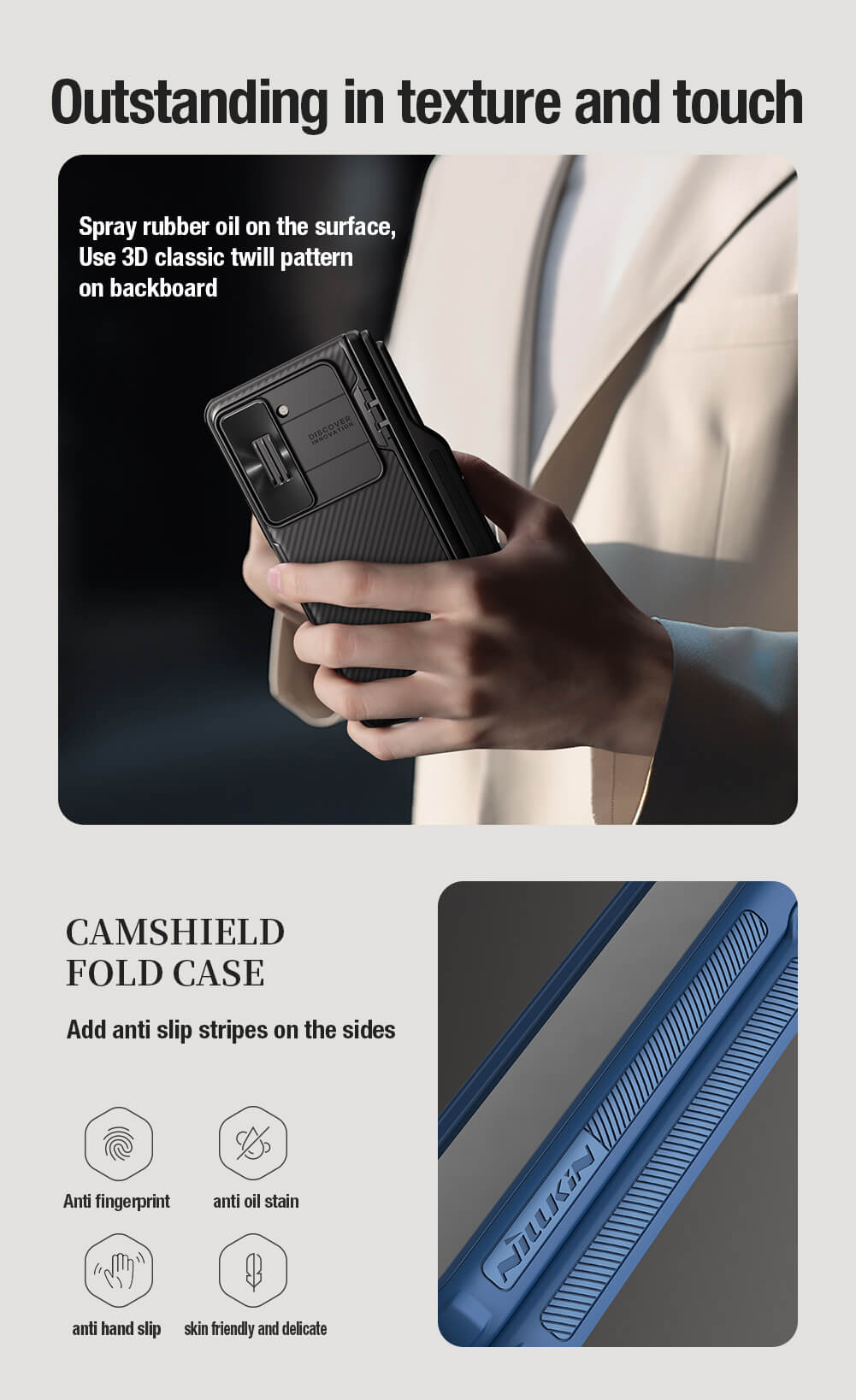 Чехол-крышка NILLKIN для Samsung Galaxy Z Fold5 (Fold 5), W24 (серия Camshield Fold Pen holder Version)