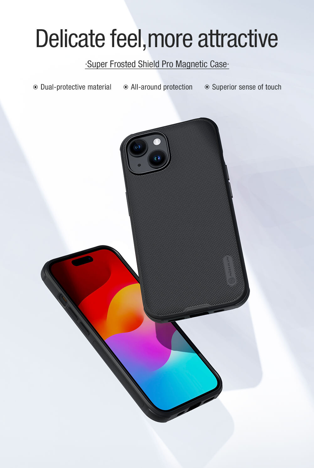 Чехол-крышка NILLKIN для Apple iPhone 15 Plus (iPhone 15+) 6.7 (2023) (серия Frosted shield Pro Magnetic case)