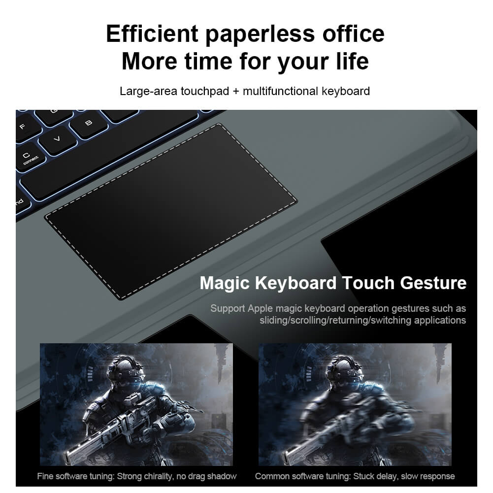 Чехол-книжка с клавиатурой NILLKIN для Apple iPad 10.2 (2019), iPad 10.2 (2020), iPad 10.2 (2021) (серия Bumper Link Backlit Keyboard Case)