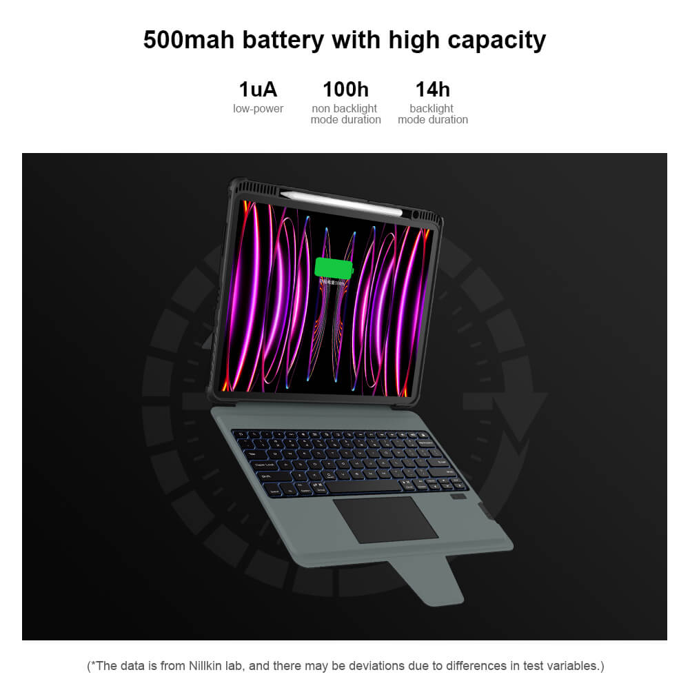 Чехол-книжка с клавиатурой NILLKIN для Apple iPad 10.2 (2019), iPad 10.2 (2020), iPad 10.2 (2021) (серия Bumper Link Backlit Keyboard Case)