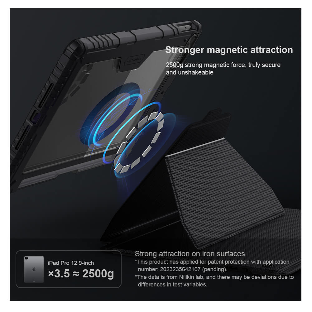 Чехол-книжка с клавиатурой NILLKIN для Apple iPad 10.2 (2019), iPad 10.2 (2020), iPad 10.2 (2021) (серия Bumper Link Backlit Keyboard Case)