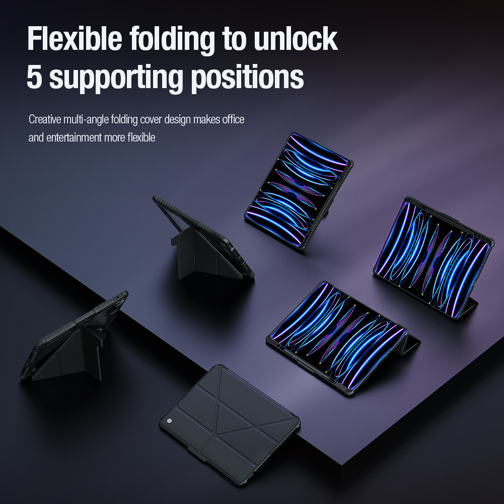 Чехол-книжка NILLKIN для Apple iPad Pro 13 (2025), Apple iPad Air 13 (2025), Apple iPad Pro 13 (2024) (серия Bumper Leather case pro Multi-angle folding style)