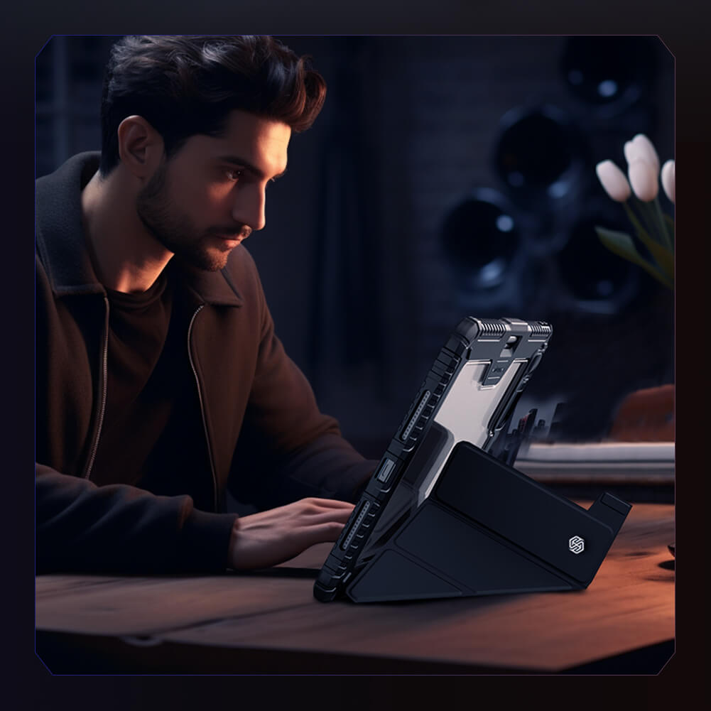 Чехол-книжка NILLKIN для Apple iPad Pro 13 (2025), Apple iPad Air 13 (2025), Apple iPad Pro 13 (2024) (серия Bumper Leather case pro Multi-angle folding style)