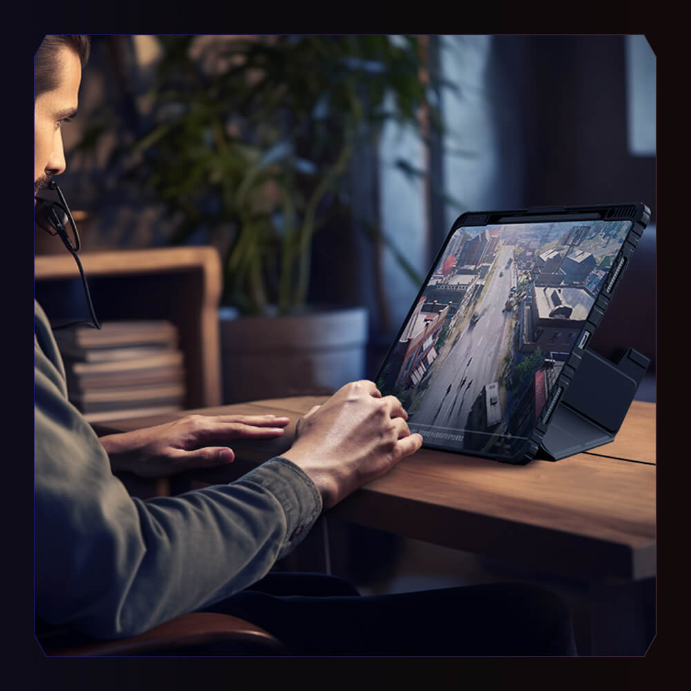 Чехол-книжка NILLKIN для Apple iPad Pro 13 (2025), Apple iPad Air 13 (2025), Apple iPad Pro 13 (2024) (серия Bumper Leather case pro Multi-angle folding style)