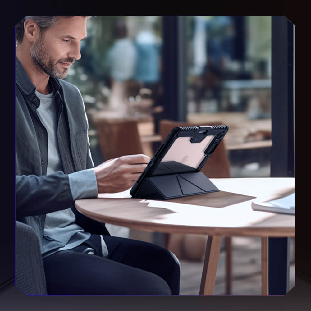 Чехол-книжка NILLKIN для Apple iPad Pro 13 (2025), Apple iPad Air 13 (2025), Apple iPad Pro 13 (2024) (серия Bumper Leather case pro Multi-angle folding style)