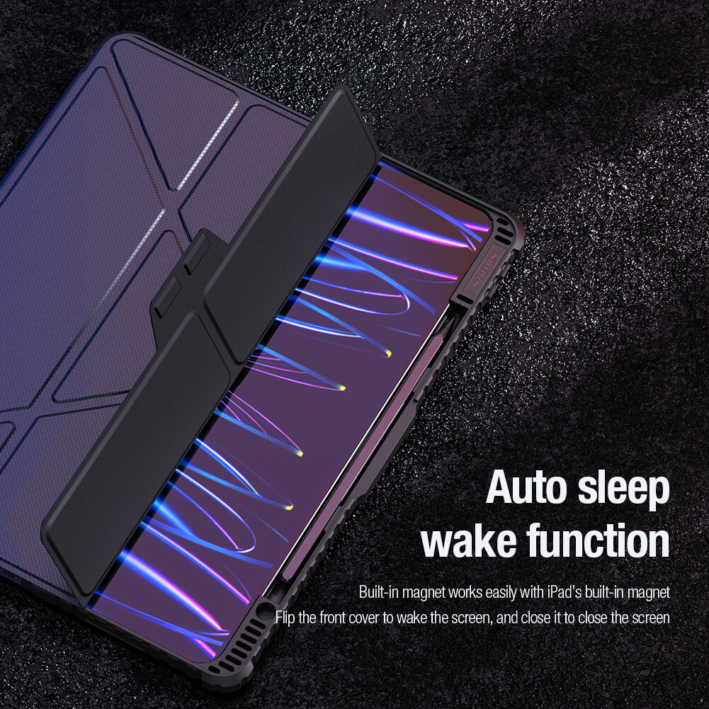 Чехол-книжка NILLKIN для Apple iPad Pro 13 (2025), Apple iPad Air 13 (2025), Apple iPad Pro 13 (2024) (серия Bumper Leather case pro Multi-angle folding style)