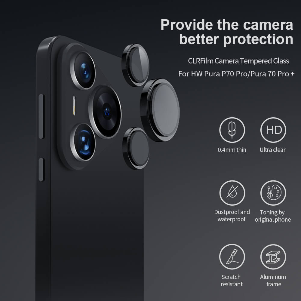 Защитное стекло NILLKIN для камеры Huawei Pura 70 Pro, Pura 70 Pro Plus (Pura 70 Pro+) (серия CLRFilm)