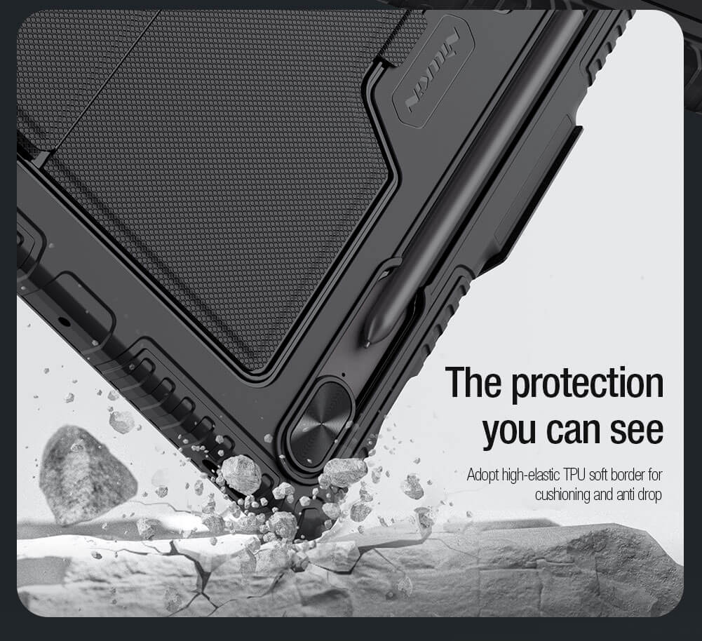 Чехол-книжка с клавиатурой NILLKIN для Samsung Galaxy Tab S9 Fan Edition Plus (S9 FE+) (серия Bumper Combo Backlit Keyboard Case)