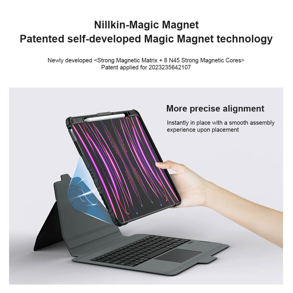 Чехол-книжка с клавиатурой NILLKIN для Apple iPad Pro 13 (2024) (серия Bumper Link Backlit Keyboard Case)