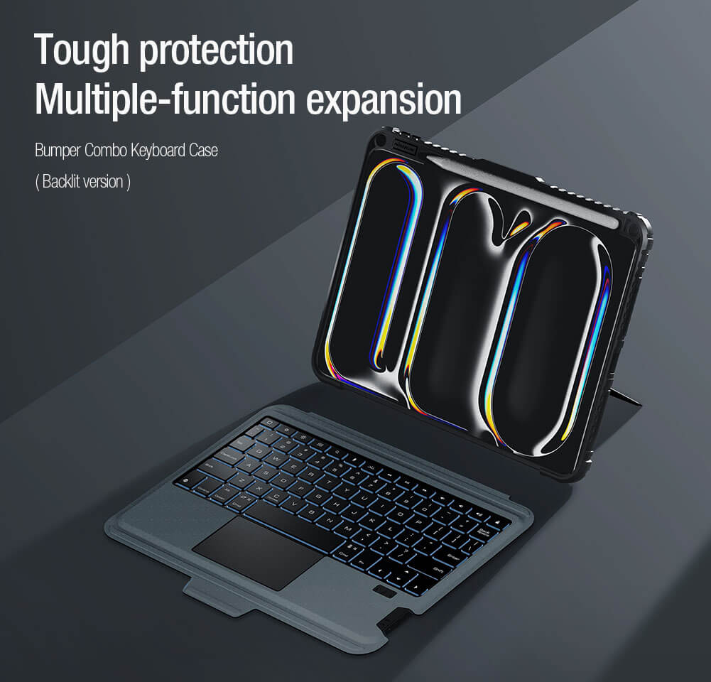 Чехол-книжка с клавиатурой NILLKIN для Apple iPad Pro 11 (2024) (серия Bumper Combo Backlit Keyboard Case)