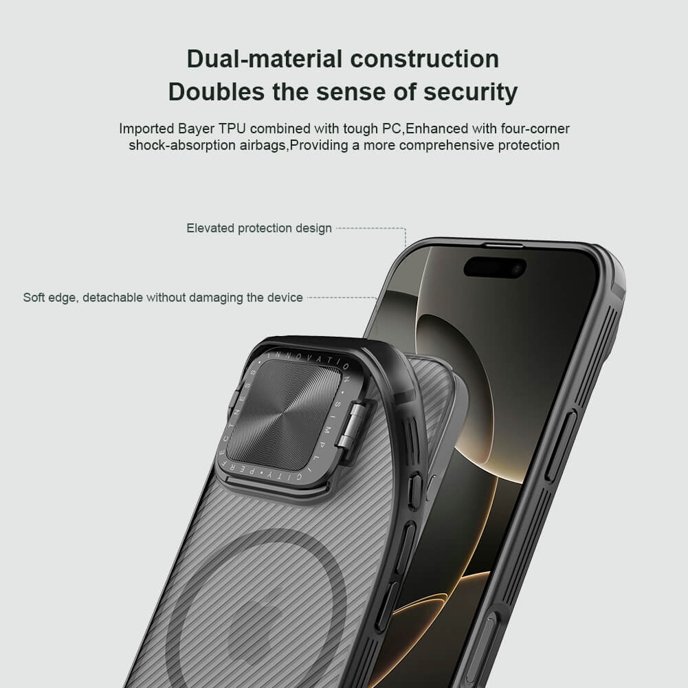 Чехол-крышка NILLKIN для Apple iPhone 16 Pro Max (2024) (серия Camshield Prop Magnetic Clear version)