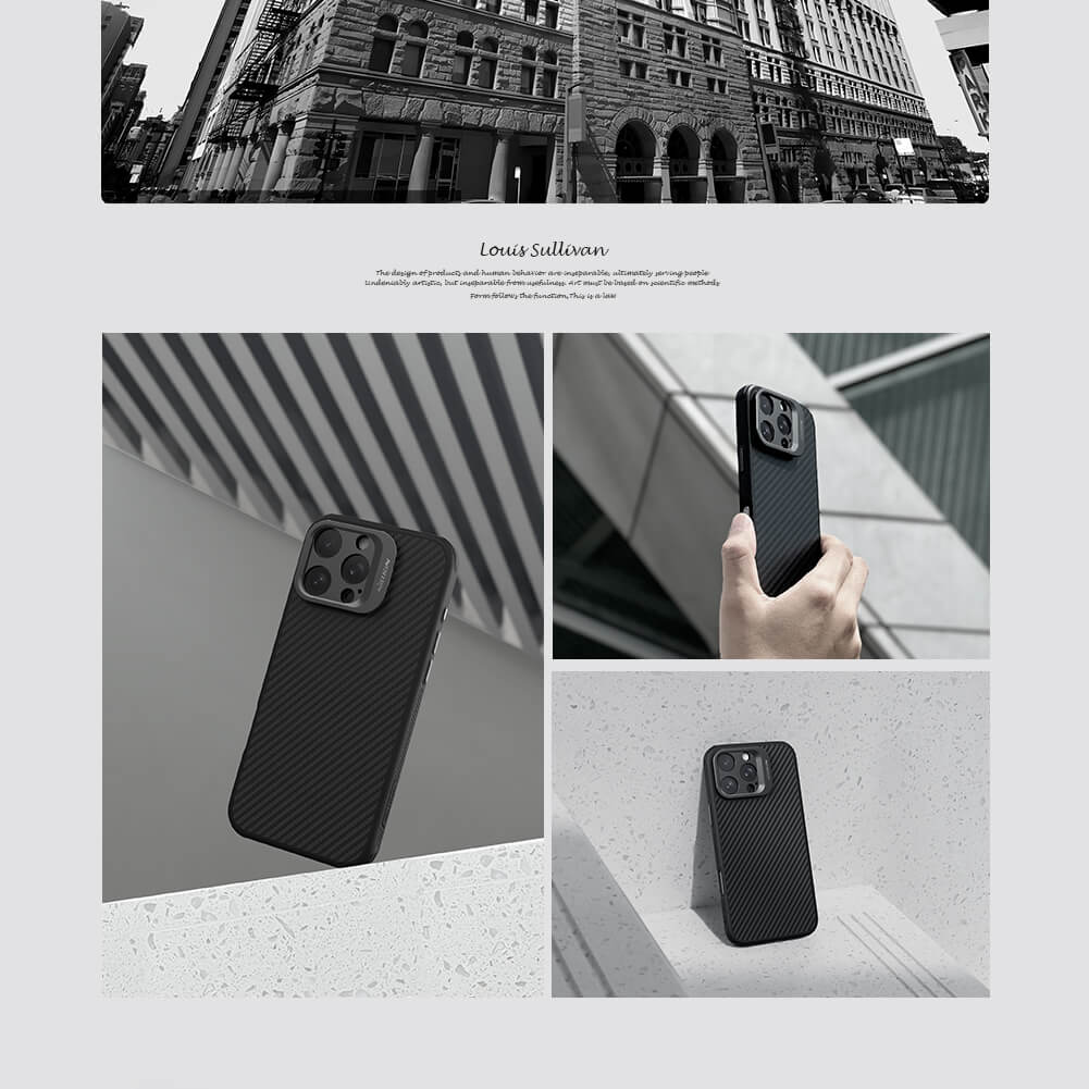 Чехол-крышка NILLKIN для Apple iPhone 16 Pro (2024) (серия CarboProp Magnetic MagSafe Aramid fiber Fine Hole version)