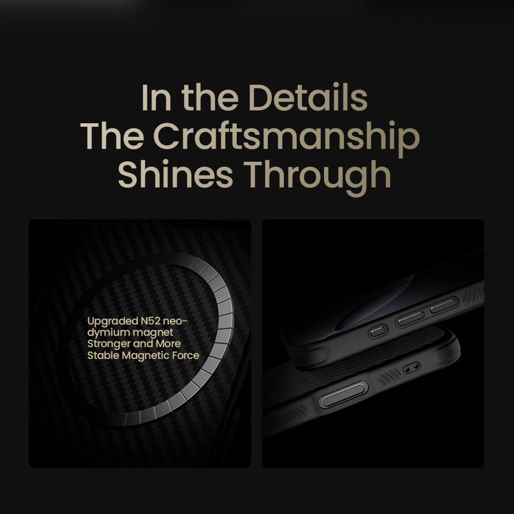 Чехол-крышка NILLKIN для Apple iPhone 16 Pro (2024) (серия CarboProp Magnetic MagSafe Aramid fiber Fine Hole version)