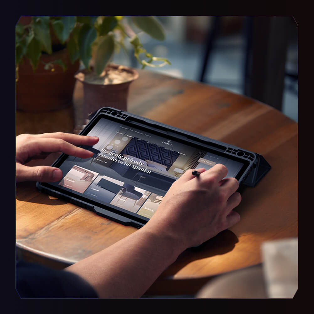 Чехол-книжка NILLKIN для Samsung Galaxy Tab S10 FE (Galaxy Tab S10 Fan Edition) (серия Bumper Leather case pro Multi-angle folding style)
